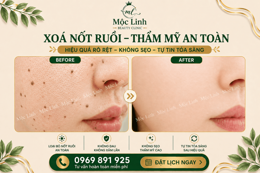 Xoá nốt ruồi an toàn Hải Phòng tại Thẩm Mỹ Mộc Linh - hình 3