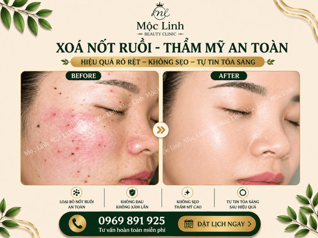 Xoá nốt ruồi an toàn Hải Phòng tại Thẩm Mỹ Mộc Linh - hình 4