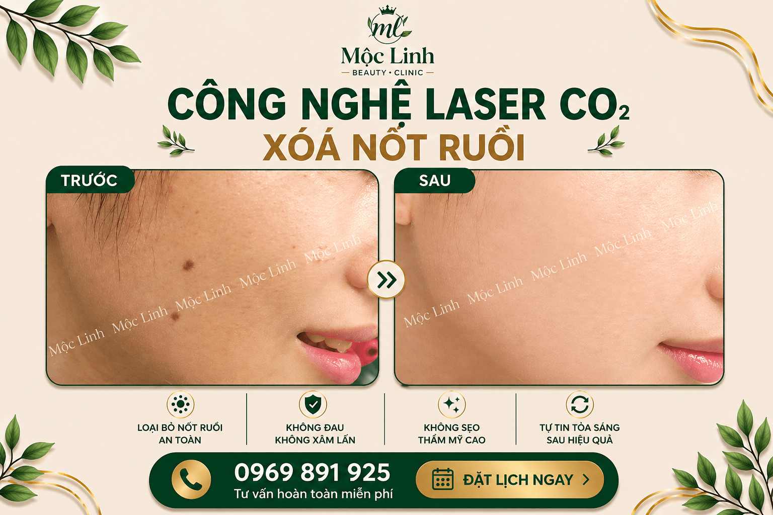 Xoá nốt ruồi an toàn Hải Phòng tại Thẩm Mỹ Mộc Linh - hình 4