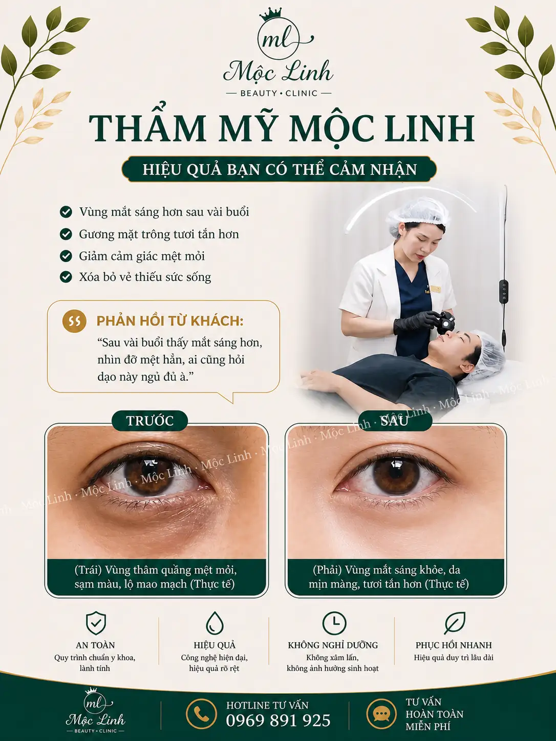 Chữa thâm mắt uy tín Hải Phòng tại Thẩm Mỹ Mộc Linh - hình 3