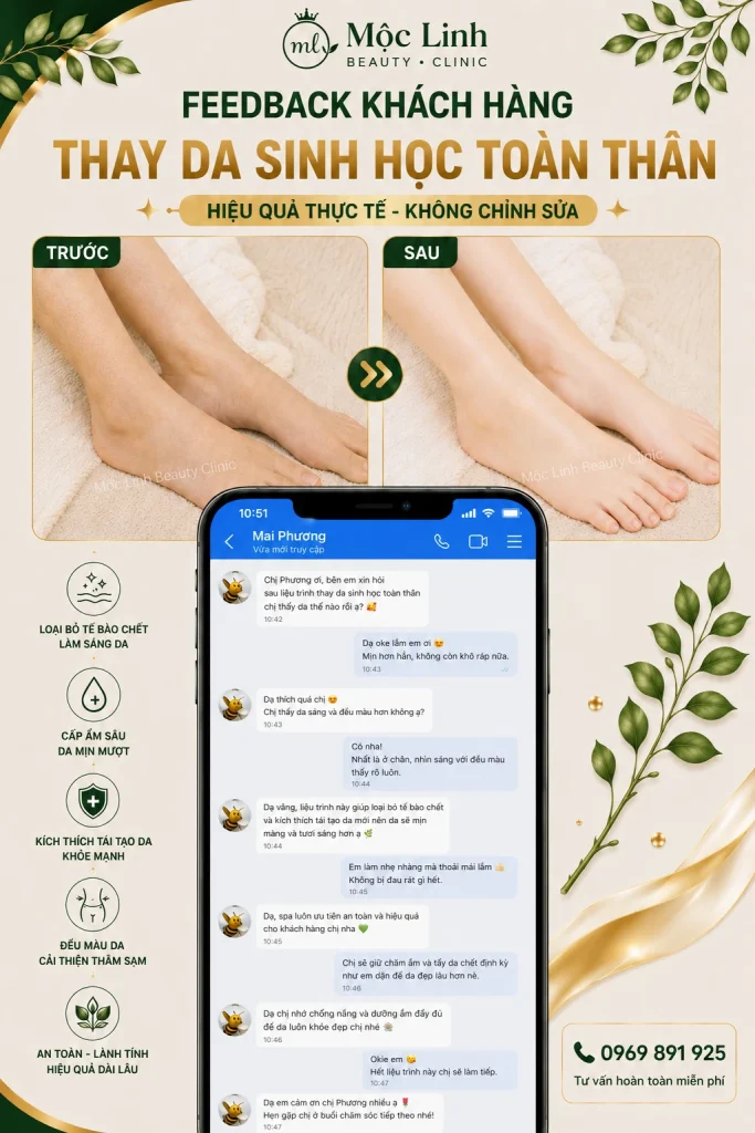 Thay Da Sinh Học Hải Phòng – Khi Làn Da Cần Một Chu Kỳ tại Thẩm Mỹ Mộc Linh - hình 2