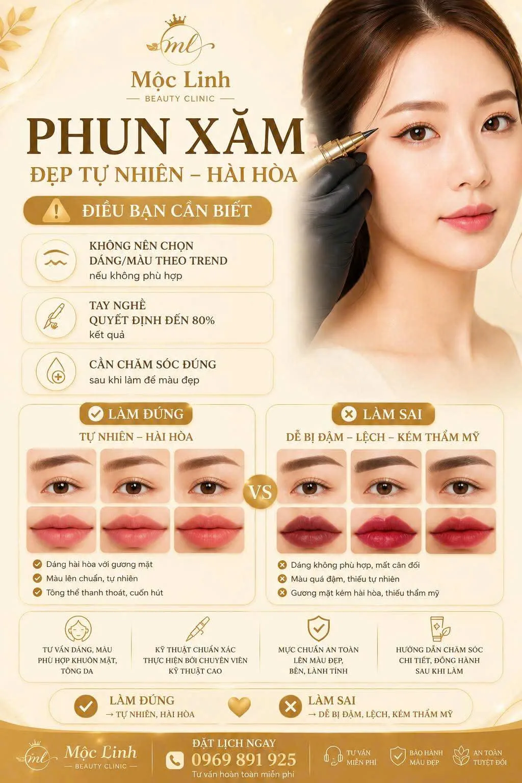 Phun xăm môi đẹp tự nhiên tại Thẩm Mỹ Mộc Linh Hải Phòng